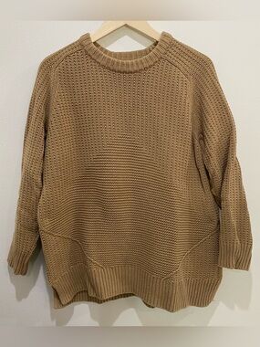 MICHAEL KORS Women's Crew Neck Pullover Knit Sweater Sz Small Tan